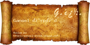 Gansel Árpád névjegykártya